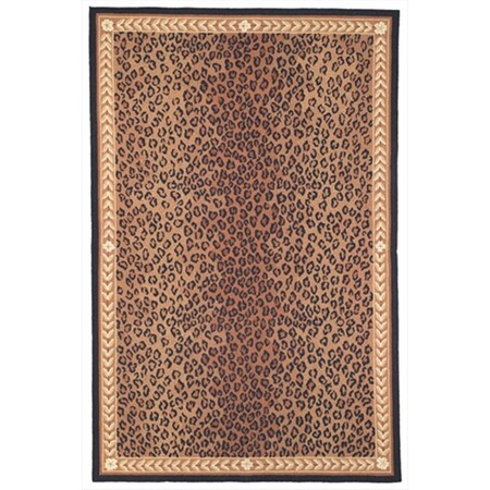 Safavieh 4 ft. x 4 ft. Round- Transitional Chelsea Black And Brown Hand Hooked Rug HK15A-4R